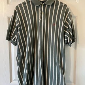 Men’s Striped Ralph Lauren Polo Shirt XL - Green and White